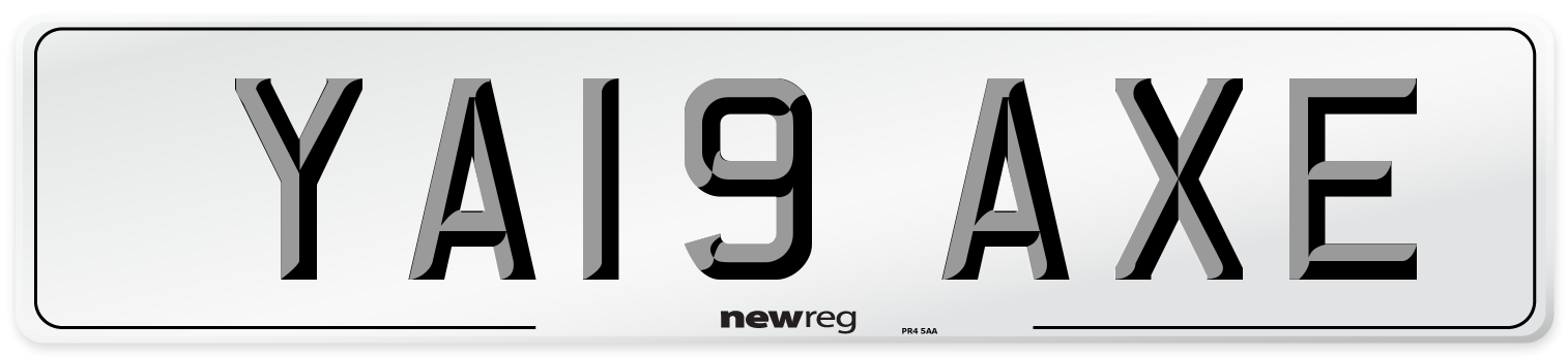 YA19 AXE Number Plate from New Reg
